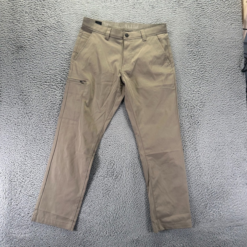 Copper & Oak Pant Mens 32x30 Brown Polyester Khakis Straight Utility Workwear